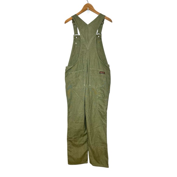 Woven Olive Green Women's Overalls Jumpsuit - Picture 14 of 15